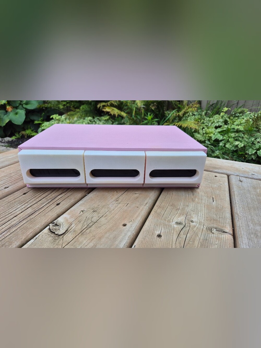 VTG Pink 3-Drawer Cassette Tape Storage Box Case Organizer Retro 80s Taiwan